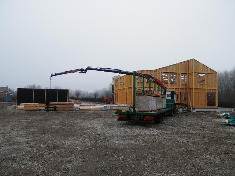 Chantier ossature bois du Conservatoire d'Espaces Naturels à Lillers (62)